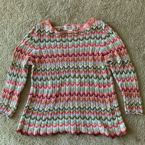 Susan Bristol Multicolor Chevron Knit Sweater